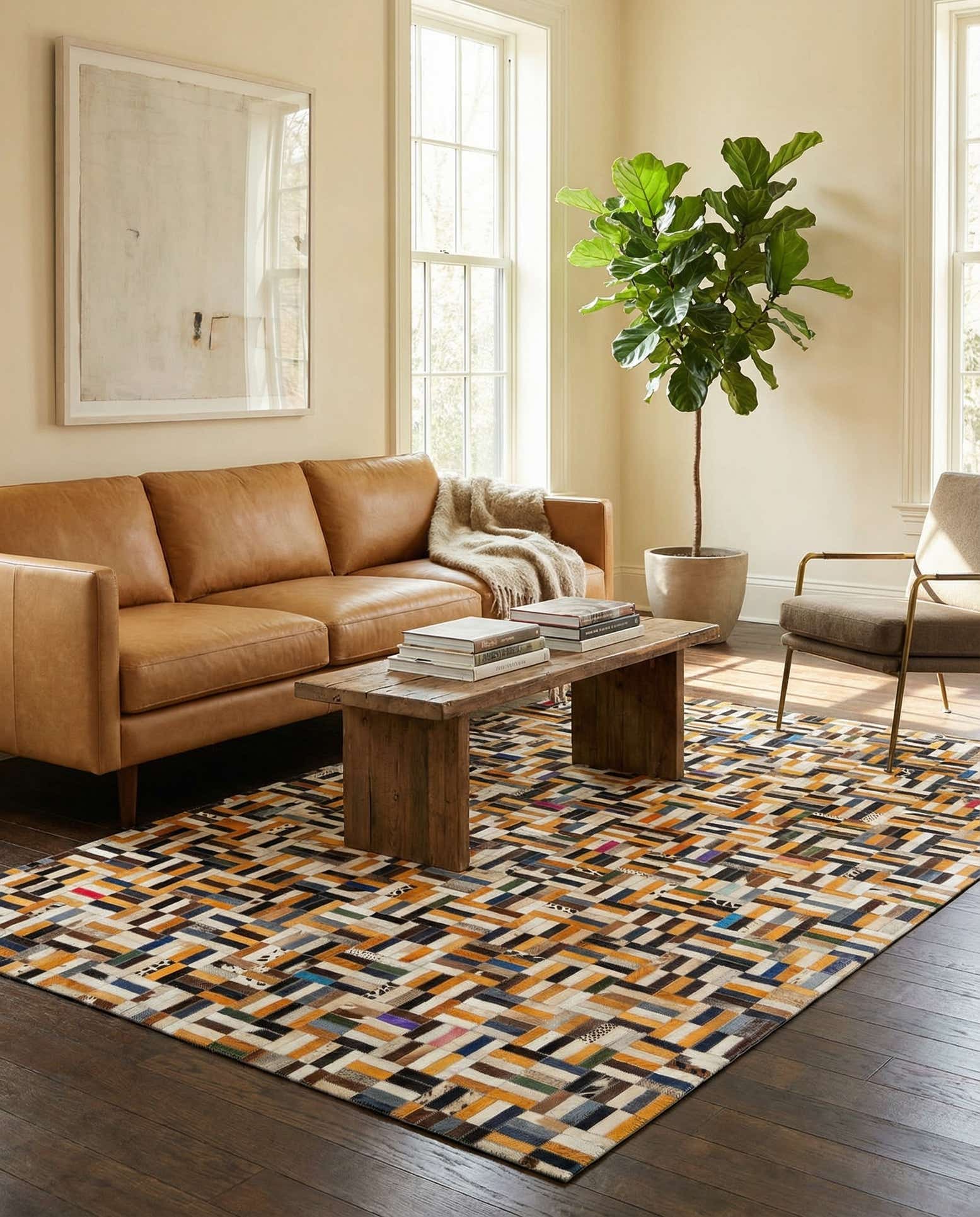 5' 1 x 8' 1 Cowhide - Patchwork Rug