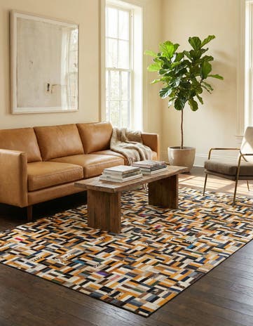 5' 1 x 8' 1 Cowhide - Patchwork Rug