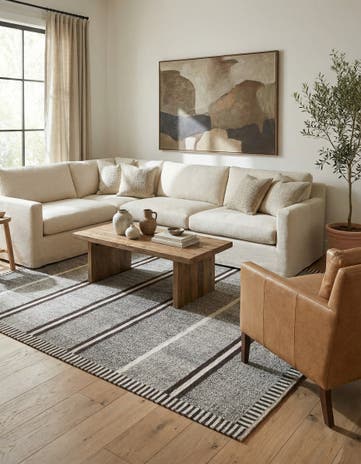 7' x 9' 7 Hand Woven Kilim Modern Wool Rug