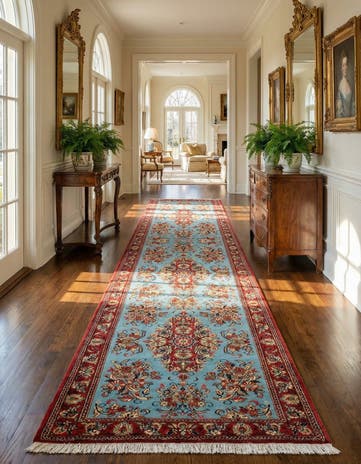 2' 7 x 13' 3 Hand Knotted Qom Persian Runner Rug