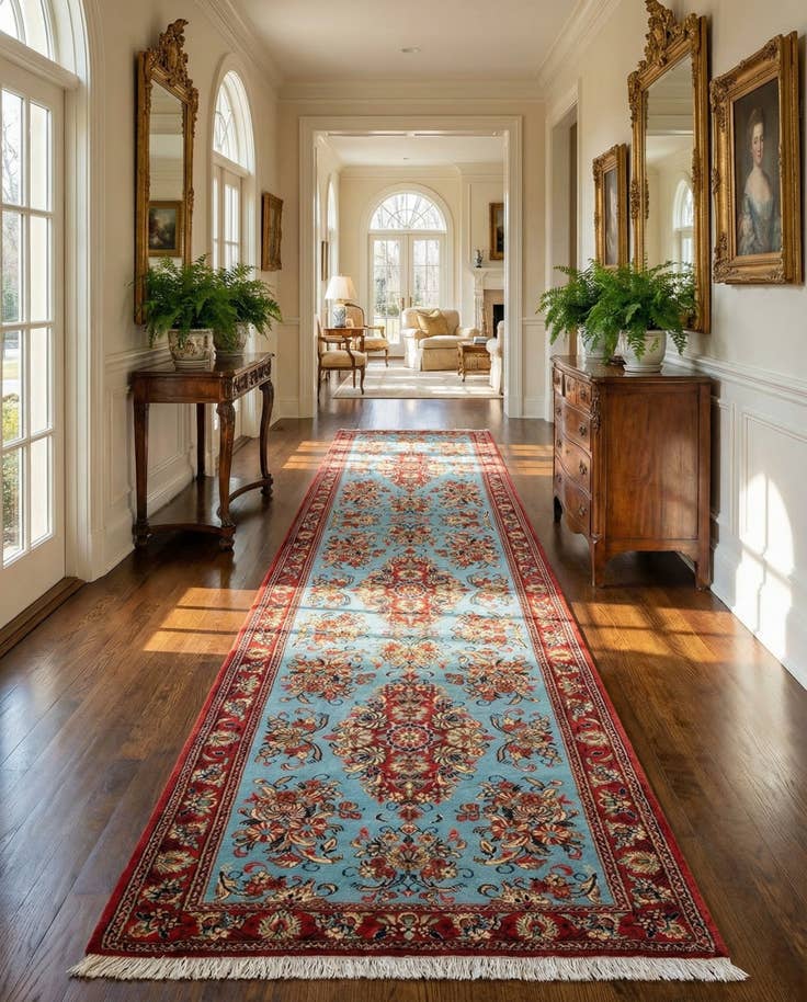 Detail image of 2' 7 x 13' 3 Hand Knotted Qom Persian Runner Rug