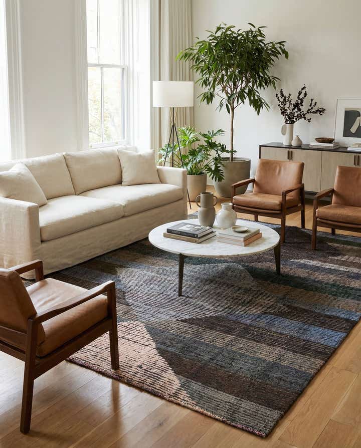 8' x 10' 4 Hand Knotted Moroccan Wool Rug