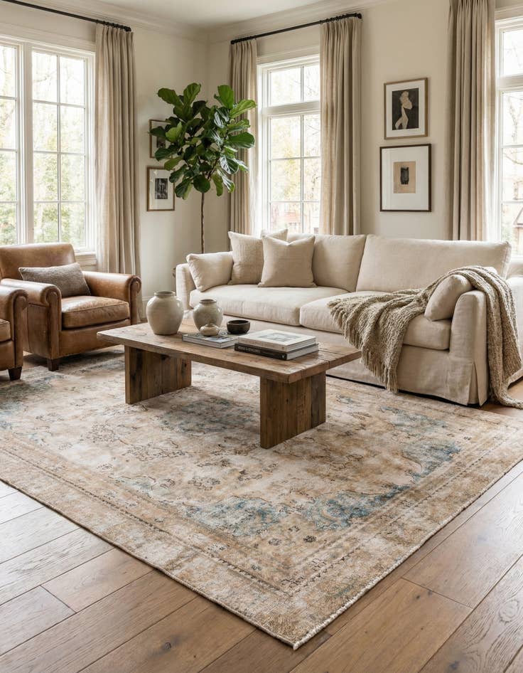 Detail image of 5' 7 x 8' 9  Hand Knotted Ultra Vintage Persian Wool Rug