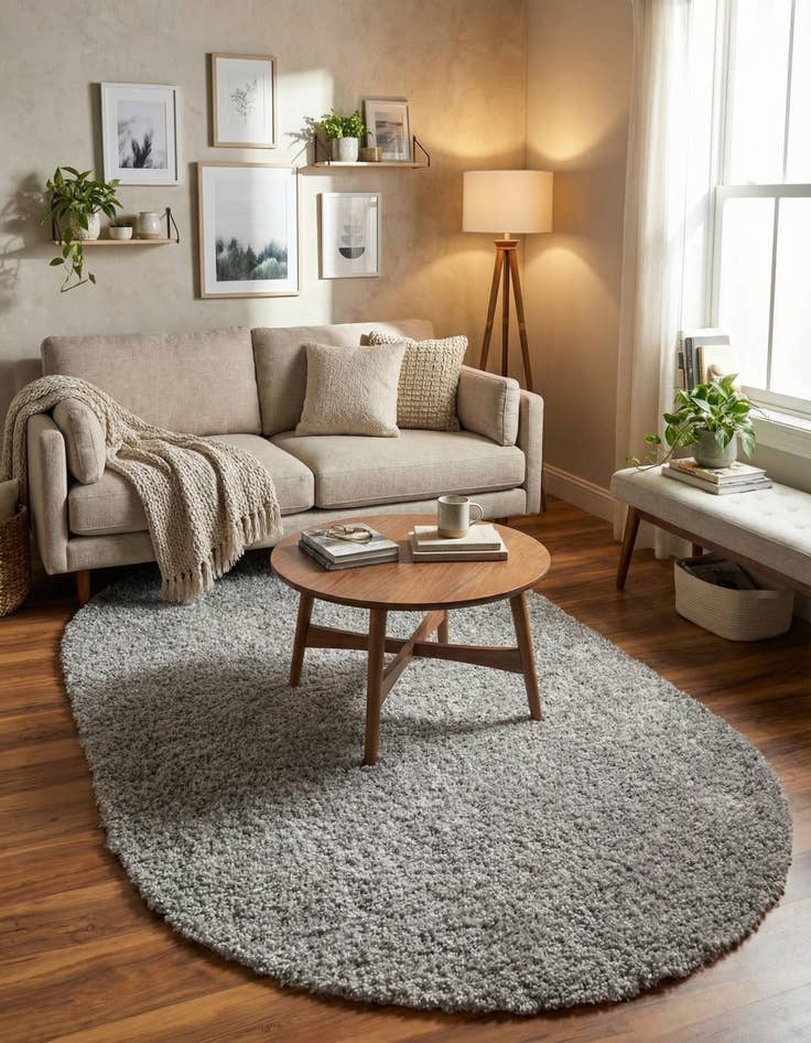 Detail image of  5' 3 x 8' Zermatt Shag Oval Rug