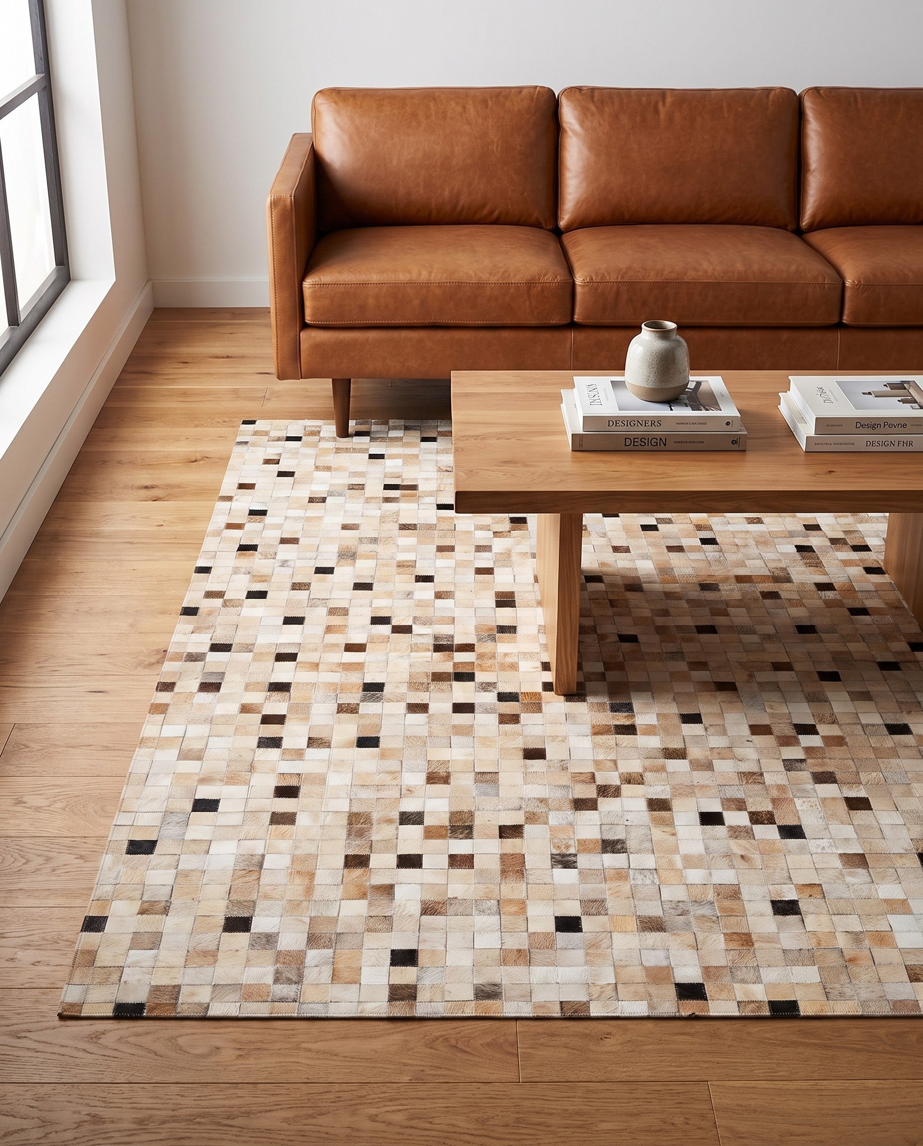 5' 3 x 7' 6 Cowhide Stocks Rug