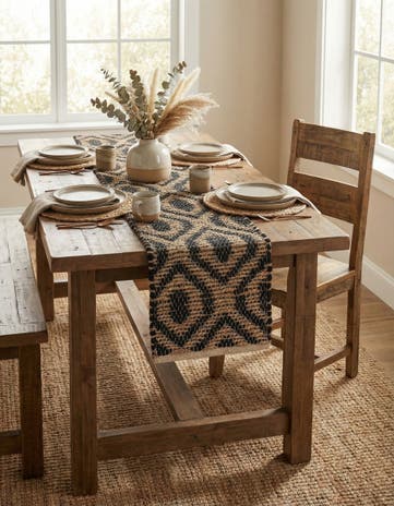 1' 2 x 4' 1 Hand Woven Chindi Jute Table Runner Rug