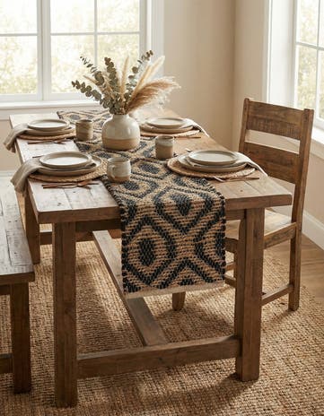1' 2 x 4' 1 Hand Woven Chindi Jute Table Runner Rug
