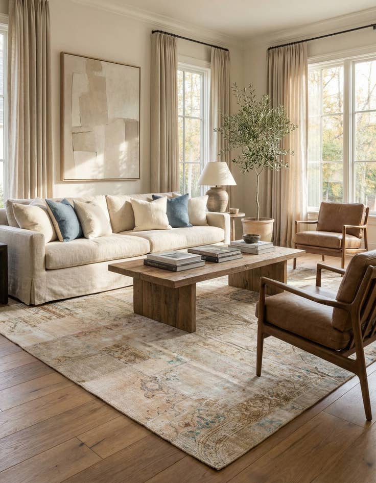 Detail image of 6' 9 x 10'  Hand Knotted Ultra Vintage Persian Wool Rug