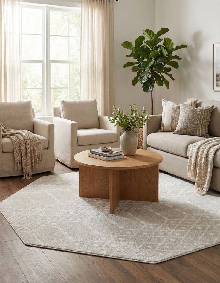 Detail image of 7' 10 x 7' 10 Paxon Trellis Octagon Rug