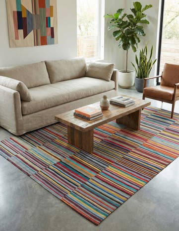 5' 8 x 7' 8 Hand Woven Kilim Modern Wool Rug