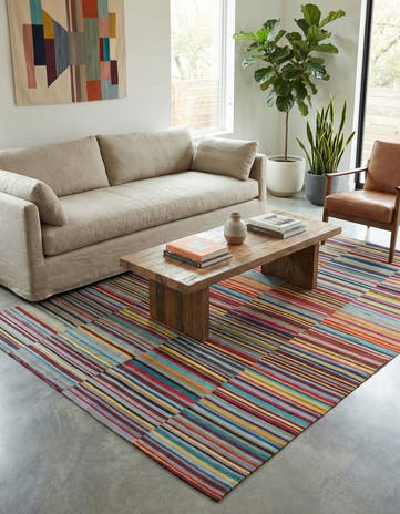 5' 8 x 7' 8 Hand Woven Kilim Modern Wool Rug