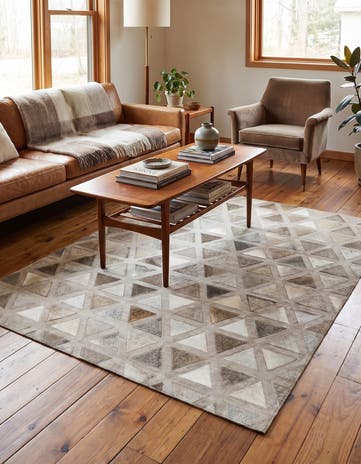 4' x 5' 10 Cowhide Leather Rug