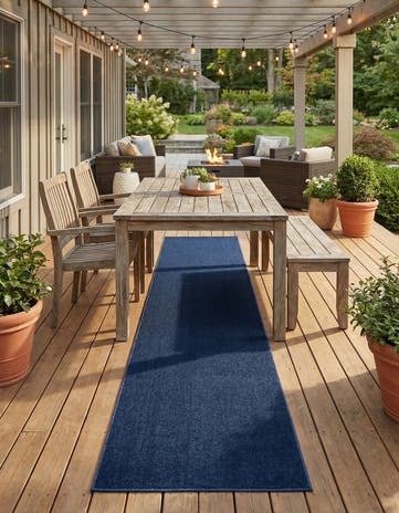 2' 7 x 12' Easy-Clean Solid Indoor / Outdoor Runner Rug