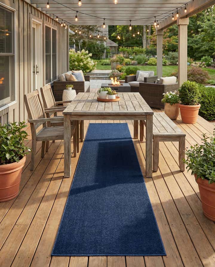 2' 7 x 12' Easy-Clean Solid Indoor / Outdoor Runner Rug