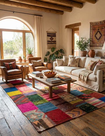 6' 7 x 10' Hand Woven Kilim Patchwork Wool Rug