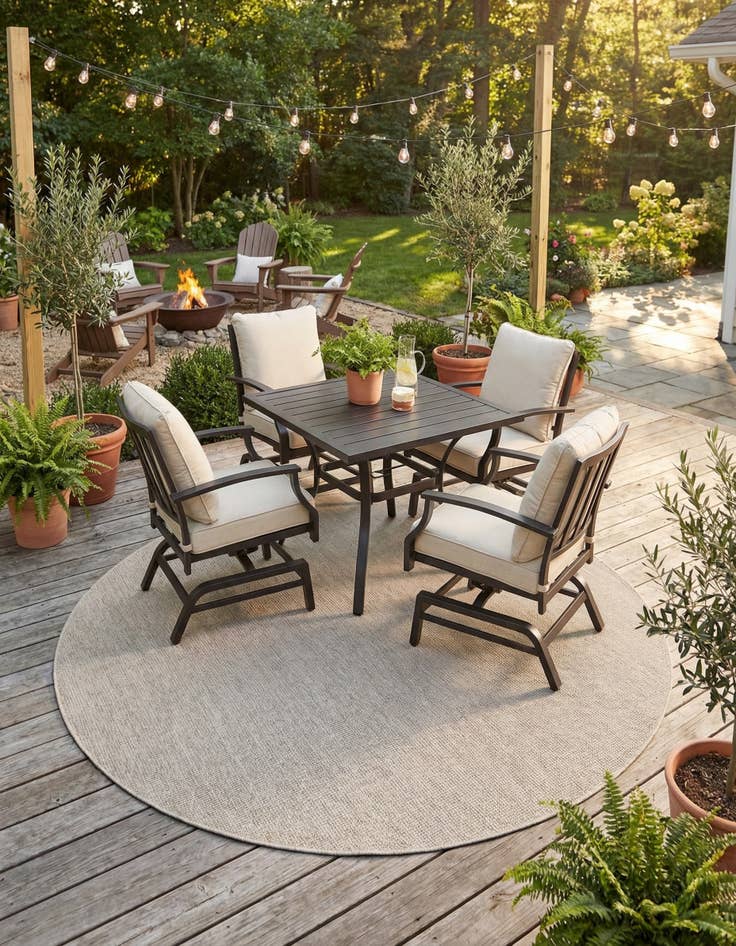 Detail image of 7' 10 x 10'  Washable Solid Indoor / Outdoor Oval Rug