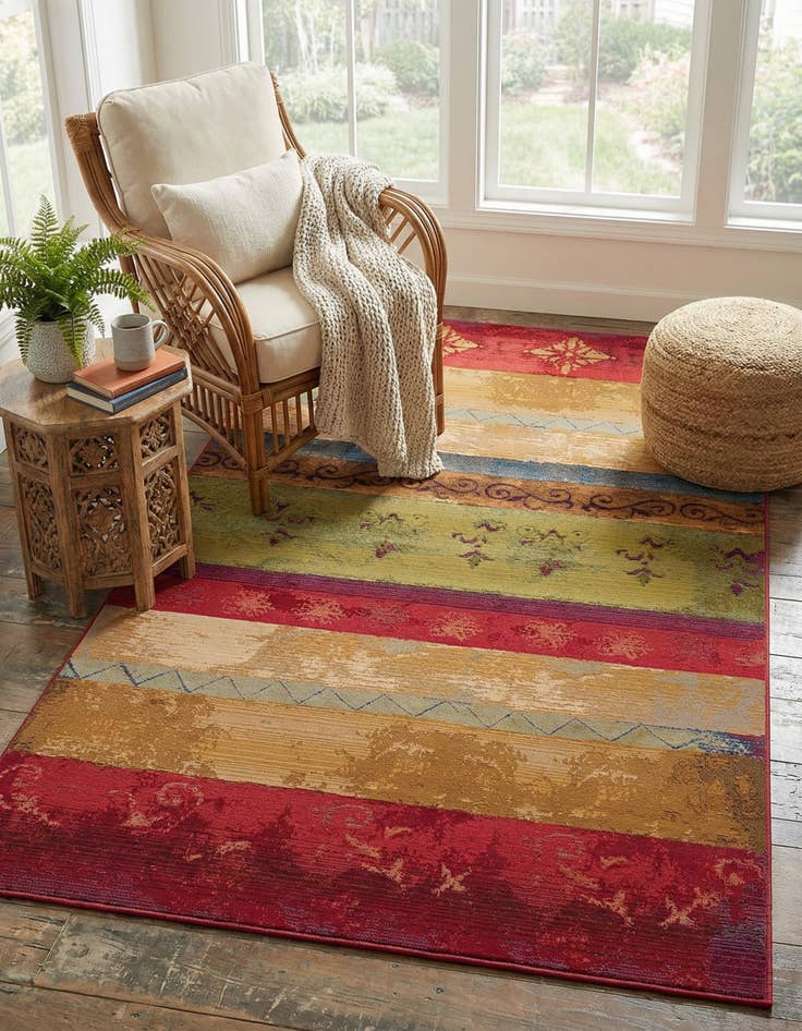 Detail image of 5' 3 x 8'  Washable Modern Indoor / Outdoor Rug