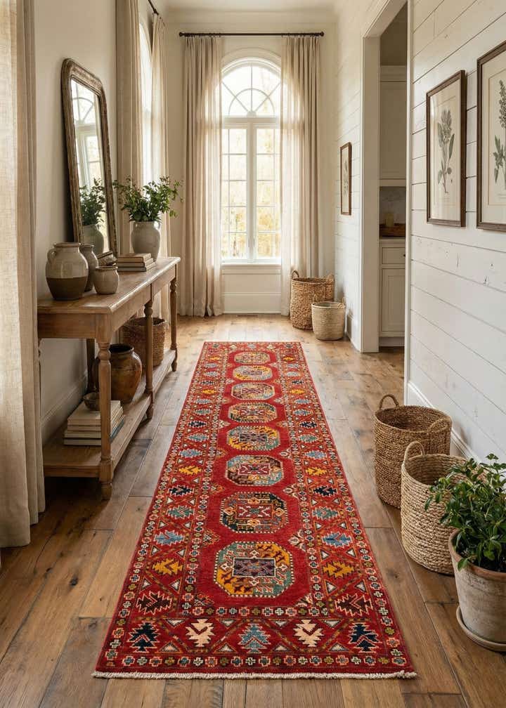 2' 8 x 9' 9 Hand Knotted Kazak Runner Rug