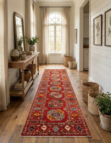 2' 8 x 9' 9 Hand Knotted Kazak Runner Rug