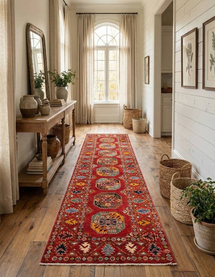 Detail image of 2' 8 x 9' 9 Hand Knotted Kazak Runner Rug