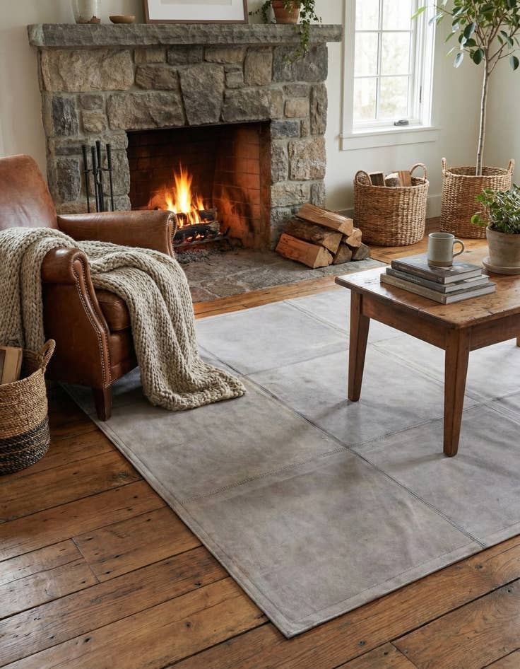 Detail image of 2' x 3' Cowhide Leather Rug