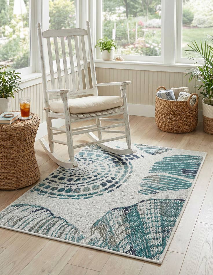 Detail image of  2' x 3'  Washable Coastal Indoor / Outdoor Rug
