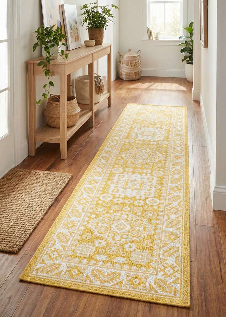 2' x 8' Easy-Clean Aztec Indoor / Outdoor Runner Rug