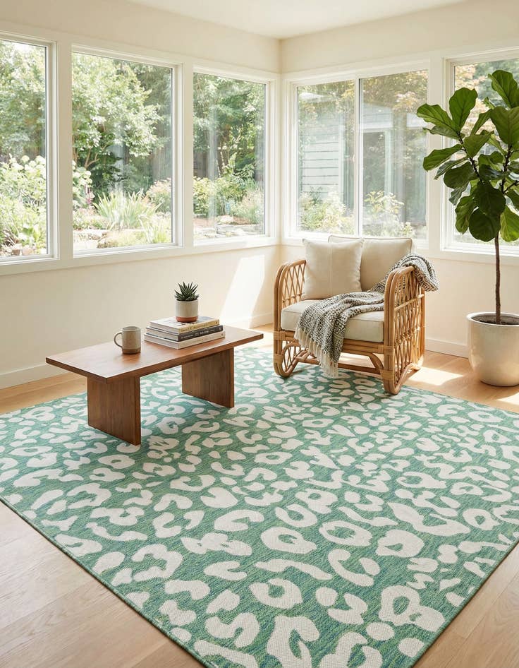 Detail image of 7' 10 x 7' 10  Washable Safari Indoor / Outdoor Square Rug