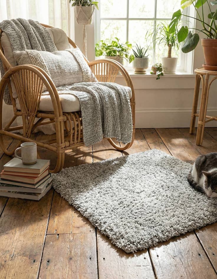 Detail image of 1' 4 x 1' 4 Jill Zarin Shaggy Chic Sample Rug