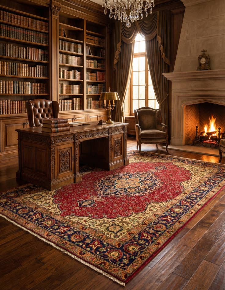 Detail image of 6' 6 x 10'  Hand Knotted Tabriz Persian Wool Rug