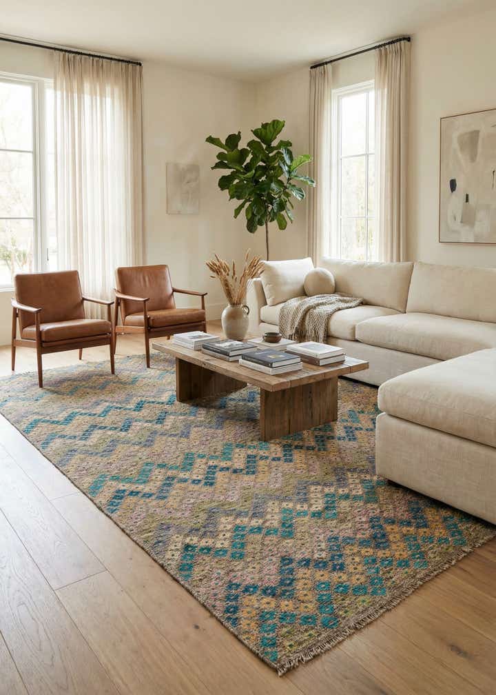8' 7 x 11' 3 Hand Woven Kilim Modern Wool Rug