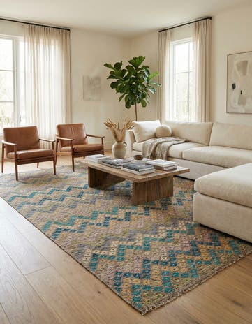 8' 7 x 11' 3 Hand Woven Kilim Modern Wool Rug
