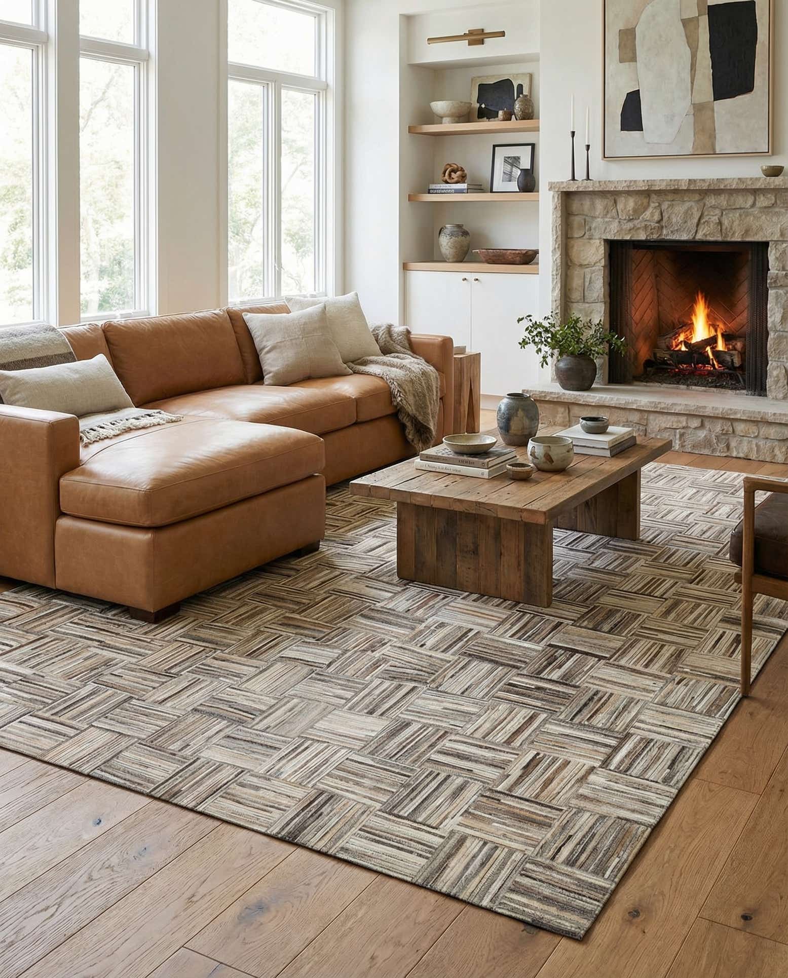 4' 11 x 7' 10 Cowhide - Patchwork Rug