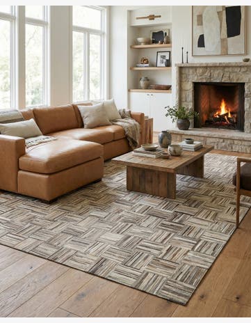 4' 11 x 7' 10 Cowhide - Patchwork Rug