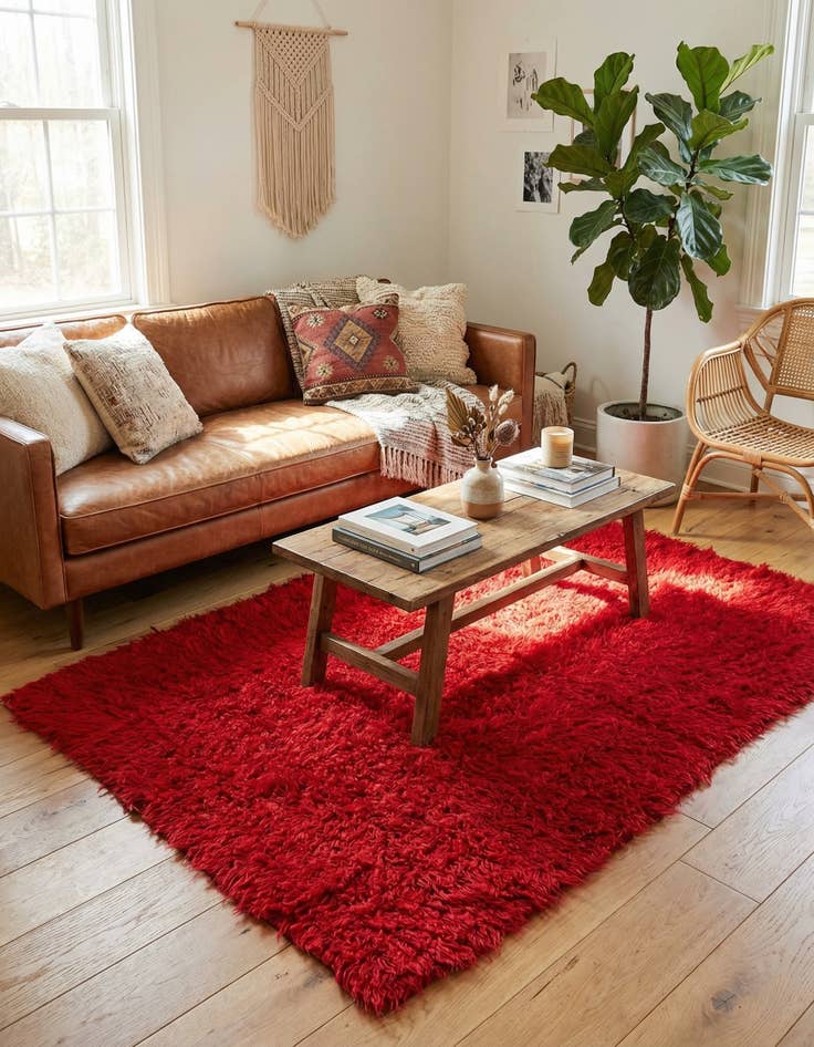 Detail image of  4' 4 x 6' 5  Hand Knotted Moroccan Wool Rug