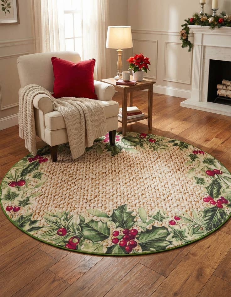Detail image of 7' 10 x 7' 10 Easy-Clean Jill Zarin Caribbean Indoor / Outdoor Round Rug