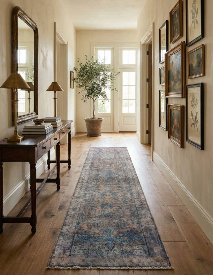 Detail image of  2' 5 x 10' Hamedan Runner Rug