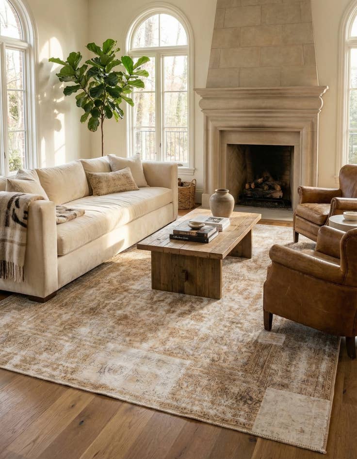 Detail image of 7' 10 x 11' 7  Hand Knotted Ultra Vintage Persian Wool Rug