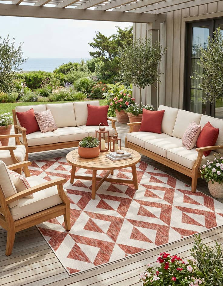 Detail image of 6' x 9' Easy-Clean Jill Zarin Napa Indoor / Outdoor Rug