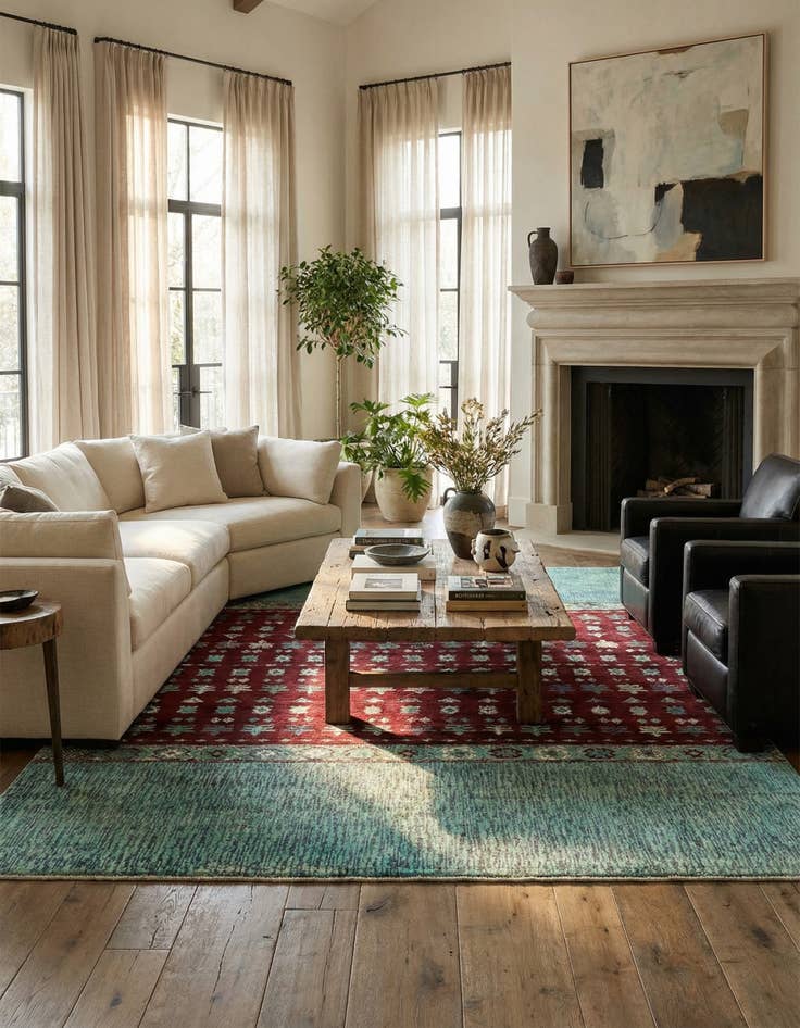 Detail image of 8' x 10'  Hand Knotted Moroccan Rug