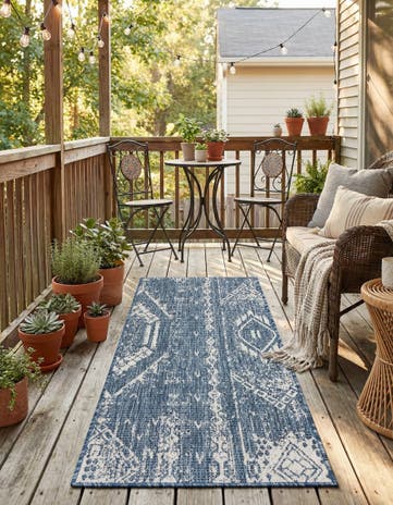 2' x 4' Easy-Clean Bohemian Indoor / Outdoor Runner Rug