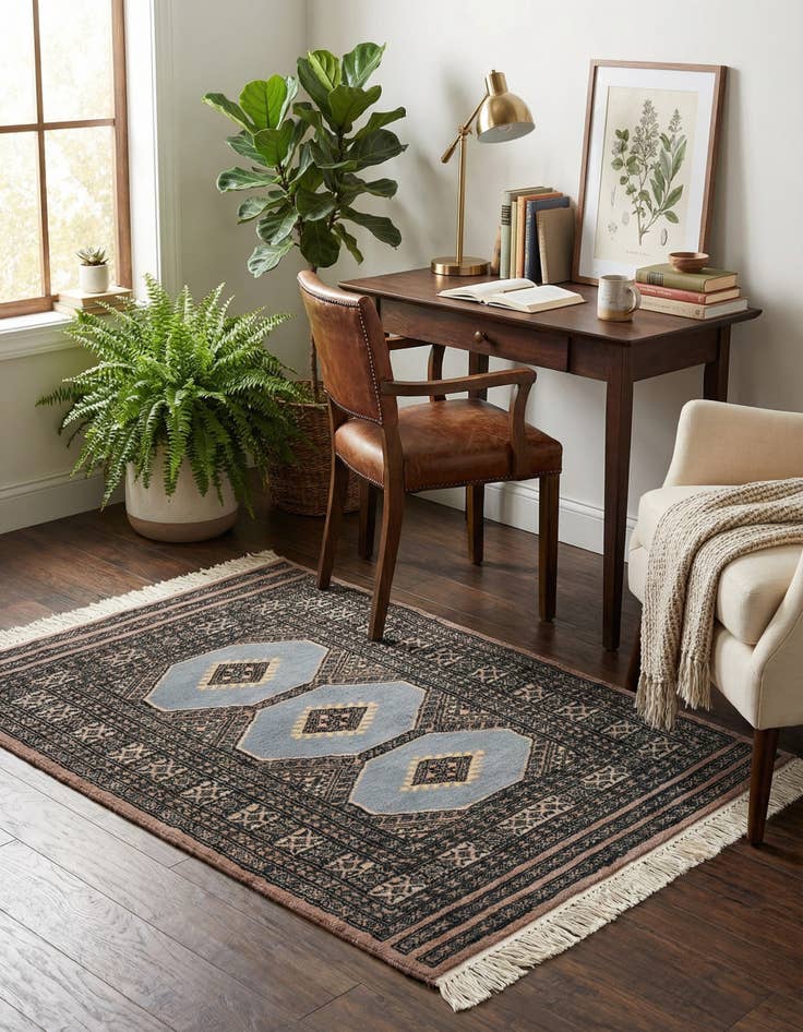 Detail image of  2' 7 x 3' 10  Hand Knotted Bokhara Oriental Wool Rug