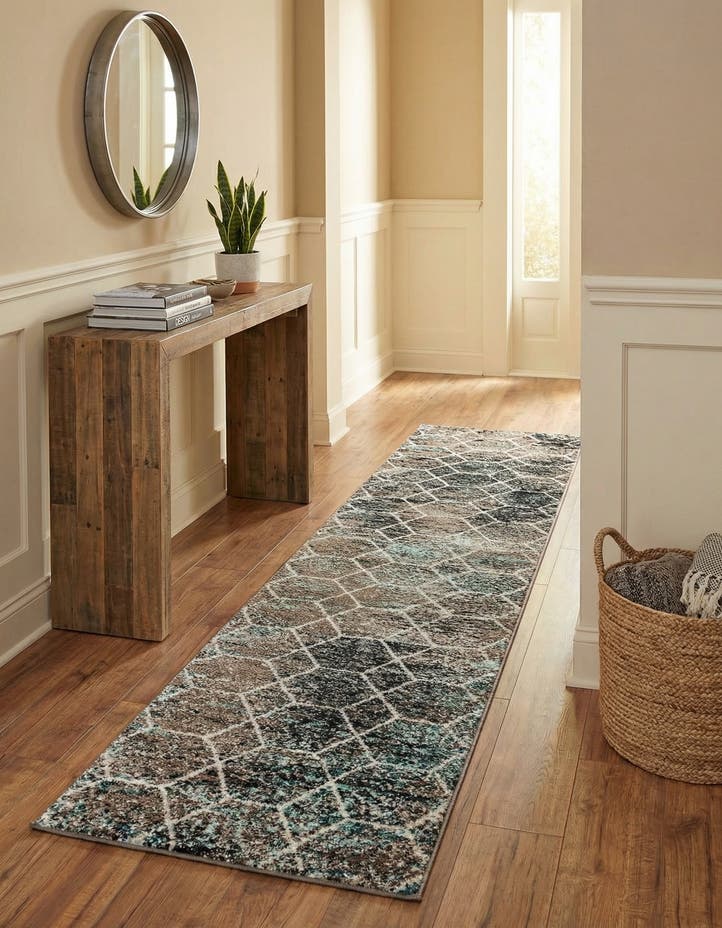 2' 7 x 12' Lattice Frieze Runner Rug