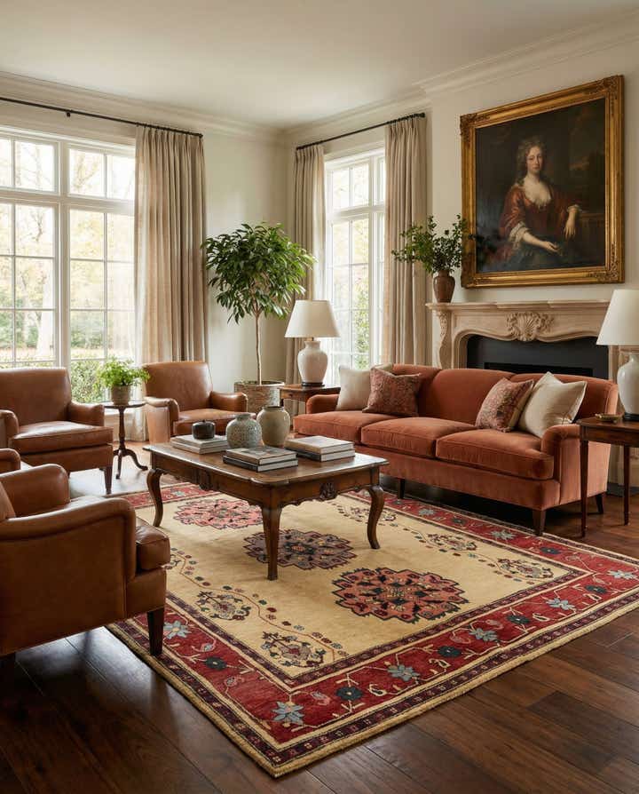 5' 7 x 6' 11 Hand Knotted Kashkuli Persian Rug