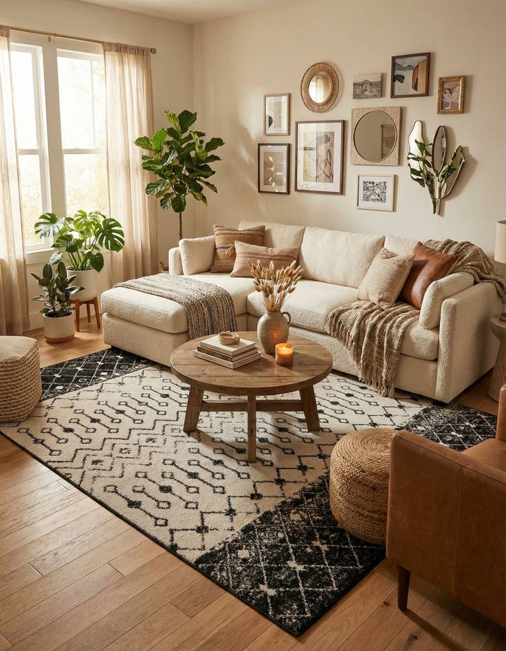 Detail image of  7' 10 x 7' 10 Moroccan Trellis Square Rug