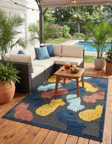 5' 3 x 8' Easy-Clean Belize Indoor / Outdoor Rug