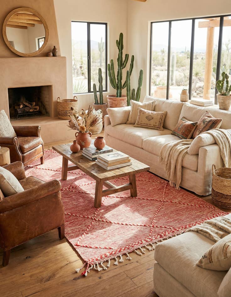 Detail image of 5' 2 x 8' 8  Hand Knotted Moroccan Wool Rug