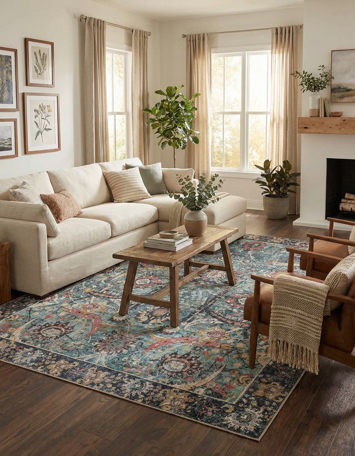 9' 5 x 13' 1 Washable Timeless Rug