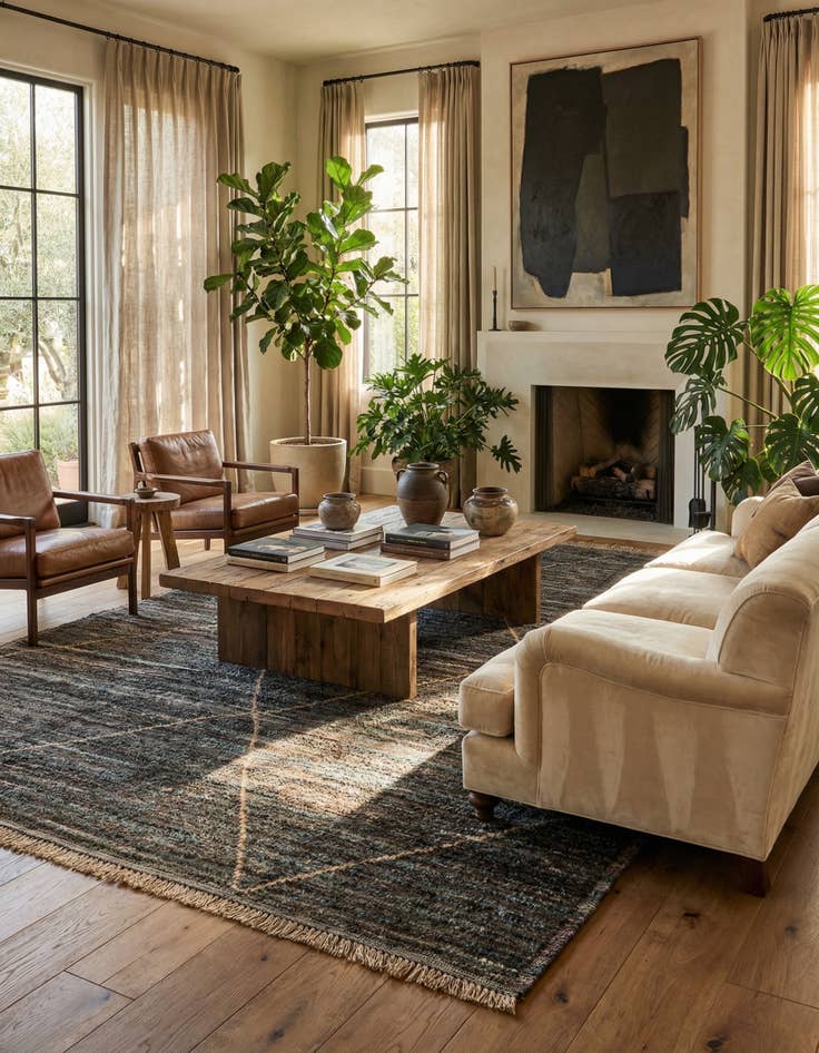 Detail image of 8' 10 x 12' 8  Hand Knotted Moroccan Wool Rug