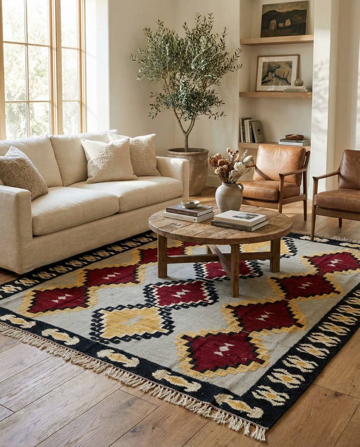 Detail image of 8' 2 x 9' 5 Hand Knotted Darya Wool Rug